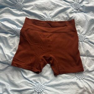 Wild Fable Brown Bike Shorts High-Waisted Stretchy